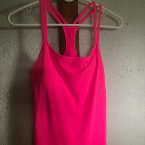 fabletics hot pink cami with built-in bra